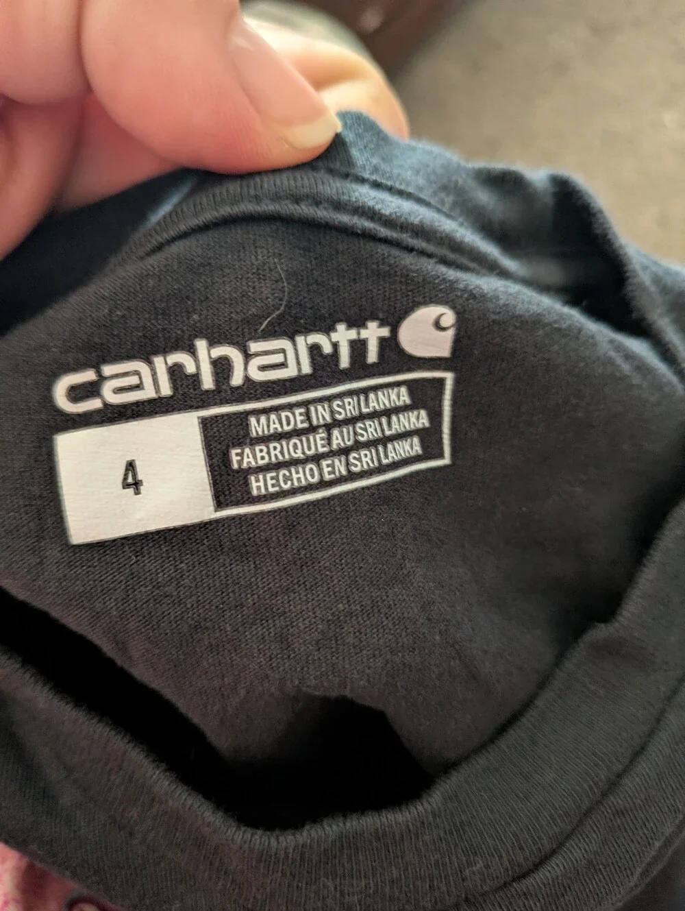 Carhartt  Youth Toddler Black Long Sleeve T-shirt Size 4